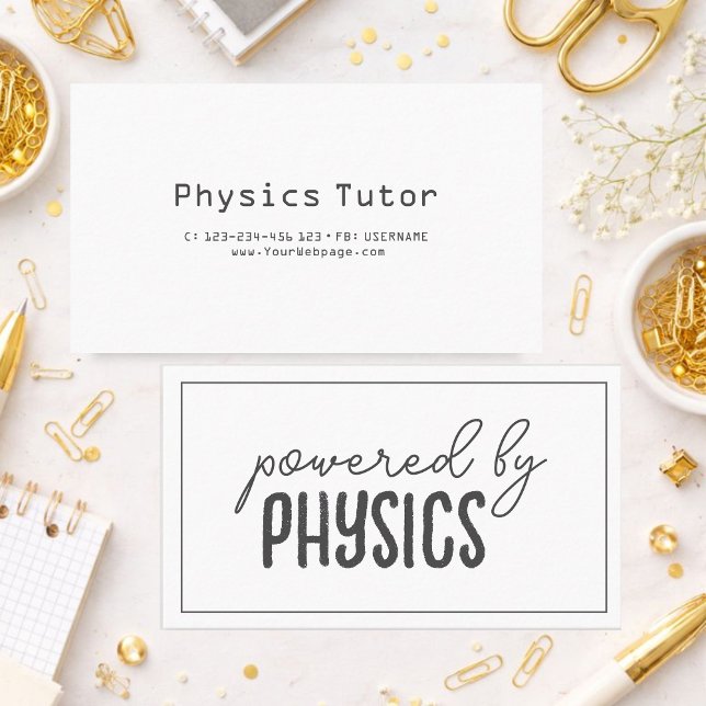 Cartão De Visita Powered by physics, private lessons (Criador carregado)