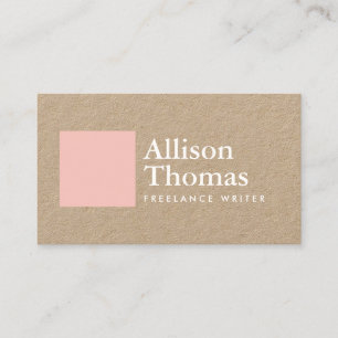 Cartão De Visita Praça rosa simples e mínima no Kraft