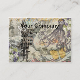 Cartão De Visita Praia de polvo Antiga Costa Steampunk