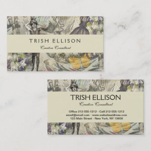 Cartão De Visita Praia de polvo Antigo Estilo Costeiro Steampunk