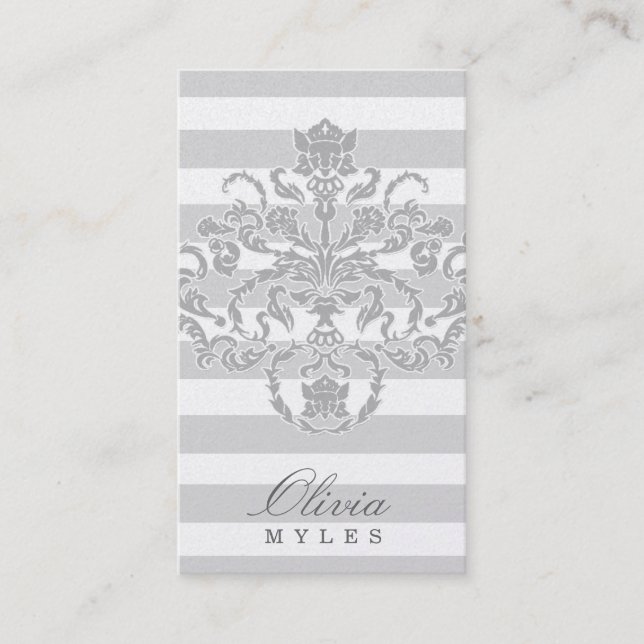 Cartão De Visita prata cinzenta da milha 311-Classic náutica (Frente)