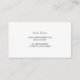 Cartão De Visita Prata de FAUX Moderna Branca Elegante Na moda (Verso)