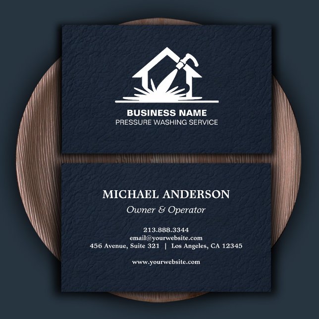 Cartão De Visita Prata de limpeza da central de lavagem de energia  (Criador carregado)