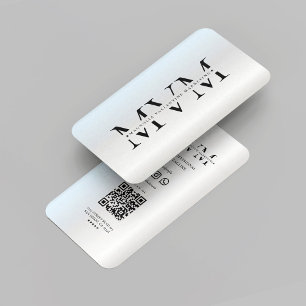 Cartão De Visita Prata do logotipo profissional do Marketing Monogr