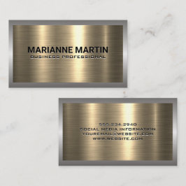 Cartão De Visita Prata Dourada de alumínio escovada | Industrial