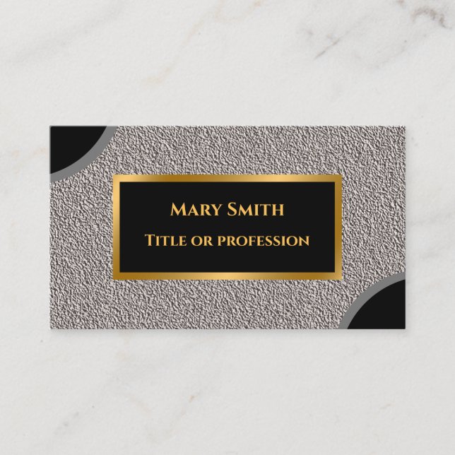 Cartão De Visita Prata Dourada moderna do luxo (Frente)