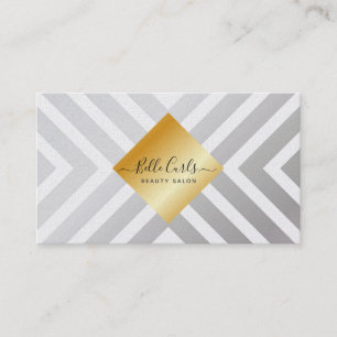 Cartão De Visita Prata Elegante Striped