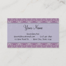 Cartão De Visita Prata no damasco da lavanda com listras &