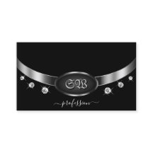 Prata preta excepcional com diamantes monográficos