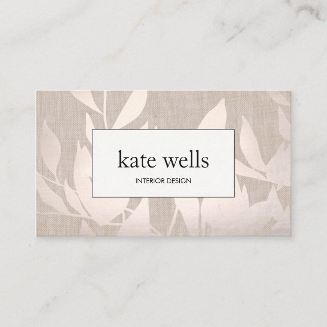 Cartão De Visita Prata Quente-Quente Elegante Deixa Designer Interi (Frente)