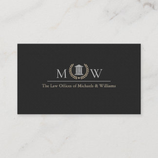 Cartão De Visita Prática Jurídica Monogramada Elegante