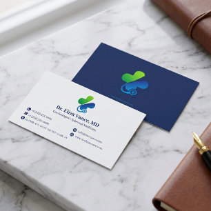 Cartão De Visita Prática Médica Minimalista Moderna Logotipo Pers