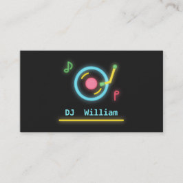 Cartão De Visita Prato de DJ Luzes de Neon Falsas