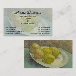 Cartão De Visita Prato de Limões de Van Gogh Arte Amarela de Cozinh