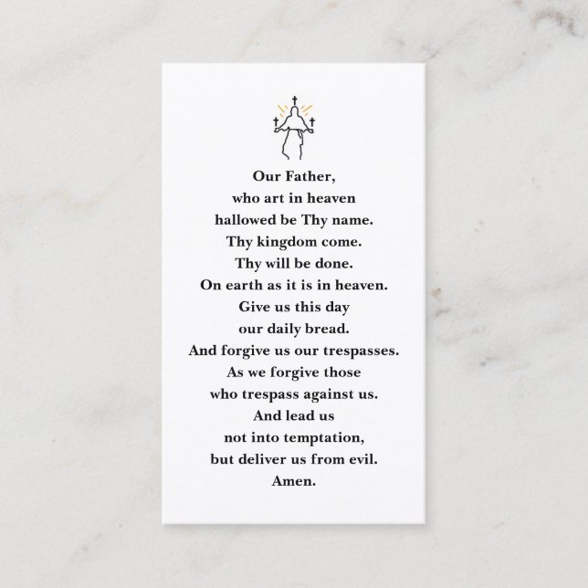 Cartão De Visita Prayer Card  (Frente)