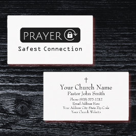 Cartão De Visita Prayer Safest Connection WiFi Church Business Card