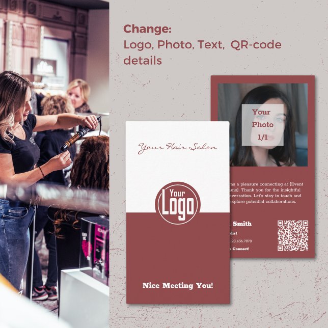 Cartão De Visita Prazer Em Conhecê-Lo Hair Stylist Obrigado (Nice Meeting You Hair Stylist Thank You Business Card)