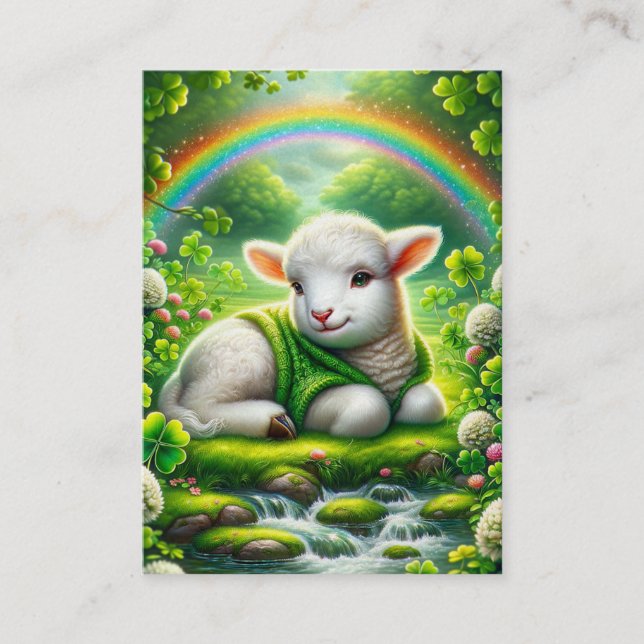 Cartão De Visita Precioso Lamb - Placa Psalm 23 KJV (Frente)