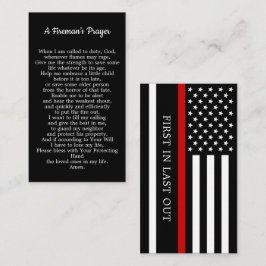 Cartão De Visita Pregador de Bombeiro Thin Red Line
