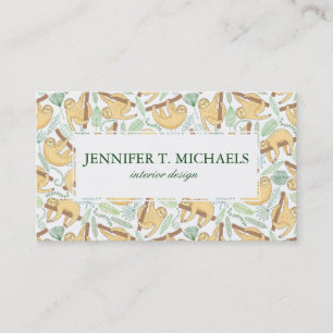 Cartão De Visita Preguiças de suspensão