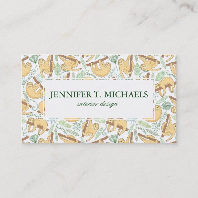 Cartão De Visita Preguiças de suspensão (Frente)