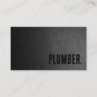 Cartão De Visita Premier Black Faux Leather Plumber