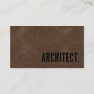 Cartão De Visita Premier Brown Faux Leather Architect