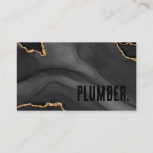 Cartão De Visita Premier Preto e Dourado Glitter Ágata Minimalista