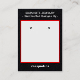 Cartão De Visita Premium Black Red Earring Display QR