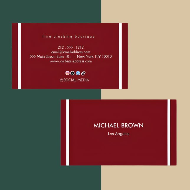 Cartão De Visita Premium Burgundy Gold Business Card Set (Criador carregado)
