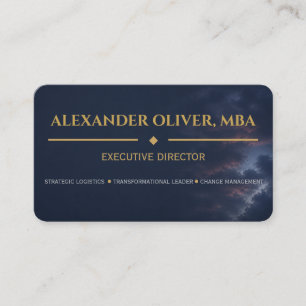 Cartão De Visita Premium Business Azul e Ouro Executivo