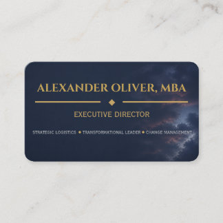 Cartão De Visita Premium Business Azul e Ouro Executivo