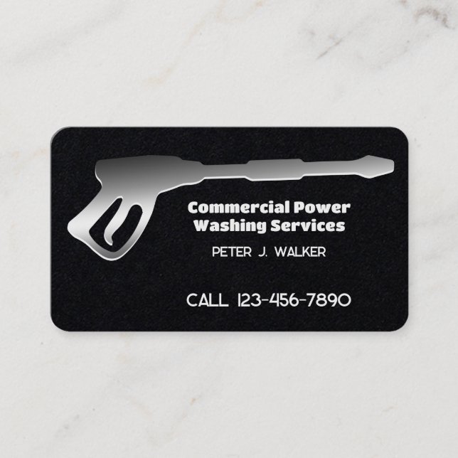 Cartão De Visita Premium de lavagem da pressão comercial (Frente)