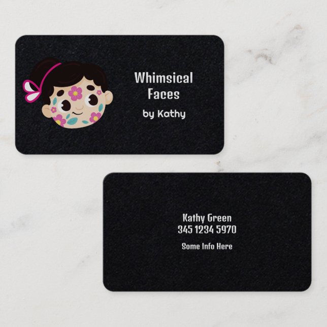 Cartão De Visita Premium de pintura facial do Facebook (Frente/Verso)