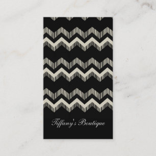 Cartão De Visita Preppy Girly Pattern Black And Cinza Chevron