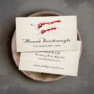 Cartão De Visita Presas de Vampiro Sangue Halloween 
