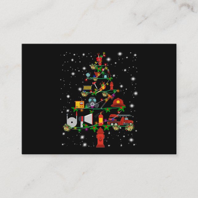 Cartão De Visita Presente do Bombeiro | Feliz Natal para os Bombeir (Frente)