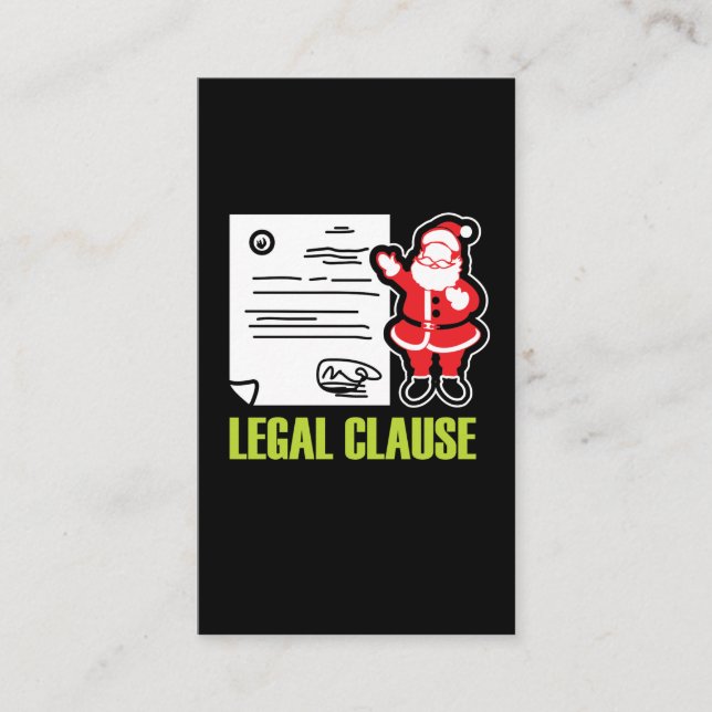 Cartão De Visita Presente engraçado Papai Noel legal do advogado (Frente)