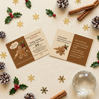 Cartão De Visita Presentes Caseiros Nostálgico Natal Gengibre Bakeh