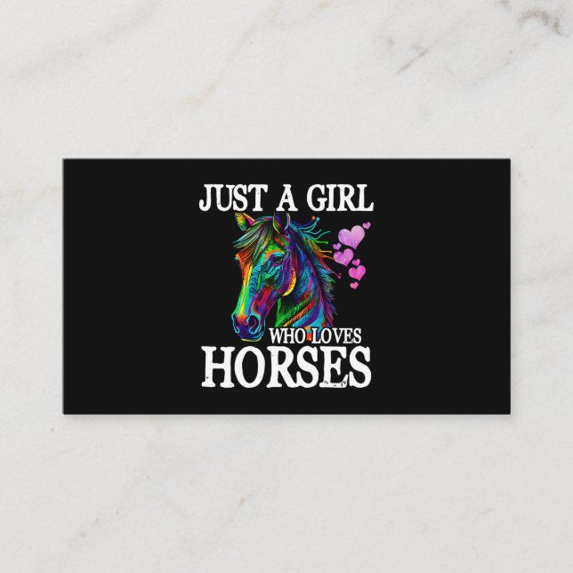 Cartão De Visita Presentes de Cavalo para Meninos Mulheres Meninos  (Frente)
