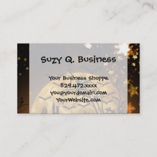 Cartão De Visita Presentes de Halloween de bruxa voadora Colheita d