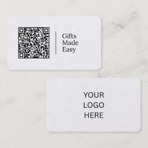 Cartão De Visita Presentes Facilitados Código QR e Logotipo Perso