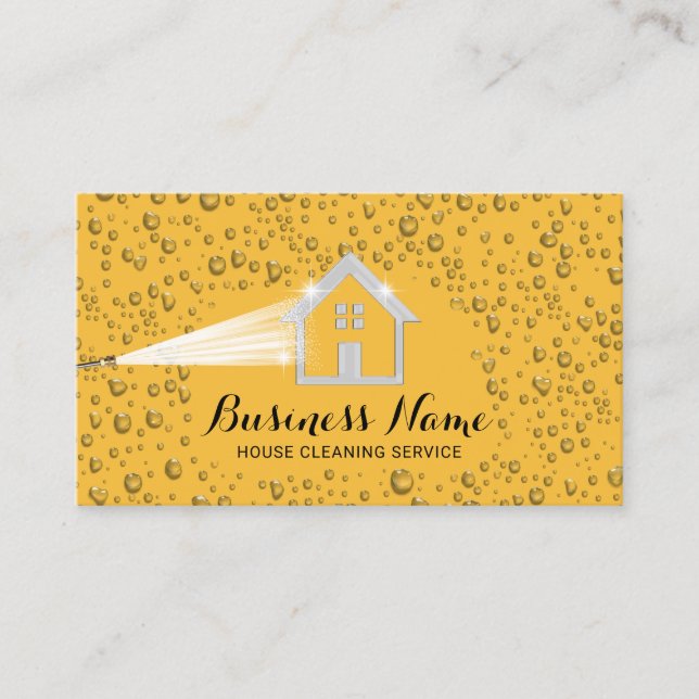 Cartão De Visita Pressão De Limpeza Da Casa Lavando A Limpeza Doura (Frente)