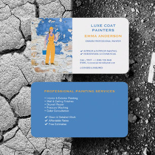 Cartão De Visita Prestador de Serviços de Pintura de Revestimento d