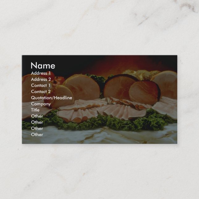 Cartão De Visita Presunto, do haunch de um porco ou de um varrão (Frente)