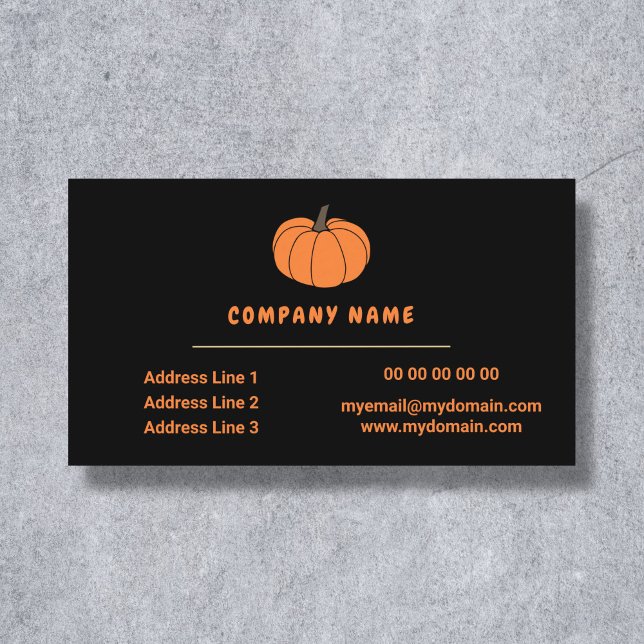 Cartão de visita Preto (Pumpkin Black Business Card)