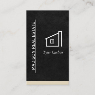 Cartão De Visita Preto alise/guarnição bege/logotipo Home