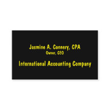 Cartão de visita preto amarelo moderno