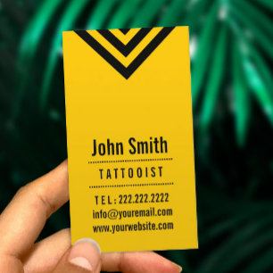 Cartão de visita preto & amarelo moderno da arte