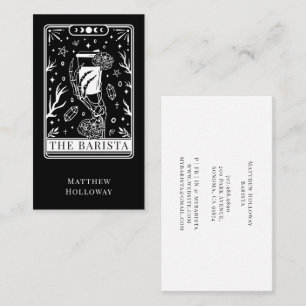 Cartão de Visita Preto Barista Tarot